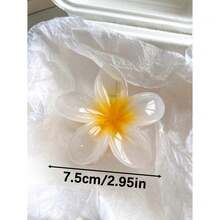 4pcs/1pc 7.5cm/2.95in Hibiscus Flower Jelly Color Hair Clips, White/Yellow/Pink/Blue, Lightweight Plastic Bathroom Hair Accessories, Suitable For Daily Outing, Casual, Party, Commute, Beach Holiday, Ponytail, Bun, Face Washing, Makeup, Outfit Matching Fashion Claw Clips Winter Hair Clutch Summer - 多色-2 - 查看 2