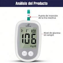 Medidor digital de glucosa en sangre + medidor digital de presión arterial, juego de dos piezas. - Blanco - Ver 8