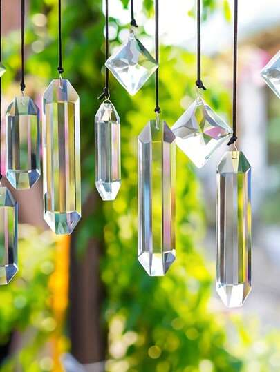 7 chiếc chuông gió pha lê trong suốt tuyệt đẹp, tạo cầu vồng, dùng để trang trí treo cửa sổ, ban công, nhà bếp, sân vườn, món quà lý tưởng cho Ngày Valentine, Lễ Phục Sinh, Ngày của Mẹ.
