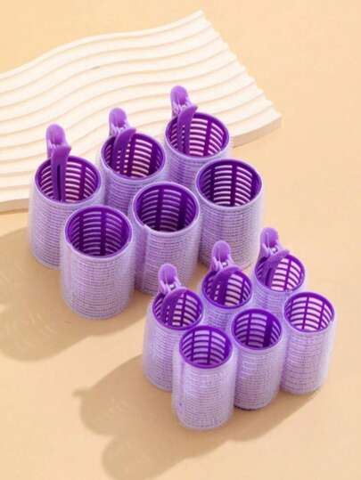 9pcs Curling Iron Set With Clips, Self-Adhesive Curlers For Long/Medium/Short Hair And Bangs, DIY Curling Tool Kit With Clips, Plastic Bangs Curler, Air Bangs Curler, Slouchy Curling Rods