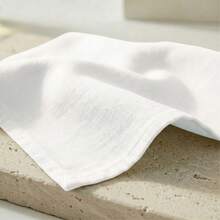 12pcs Solid Color Cloth Napkins, Washable Cotton Table Napkin For Household Dining Fall Autumn Decor Wedding Hotel 45*45cm - 白色 - 查看 3