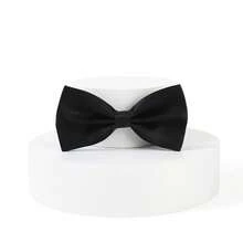 Nơ đeo cổ nam điều chỉnh được, màu trơn, cà vạt tuxedo trang trọng. - màu đen - Xem 5