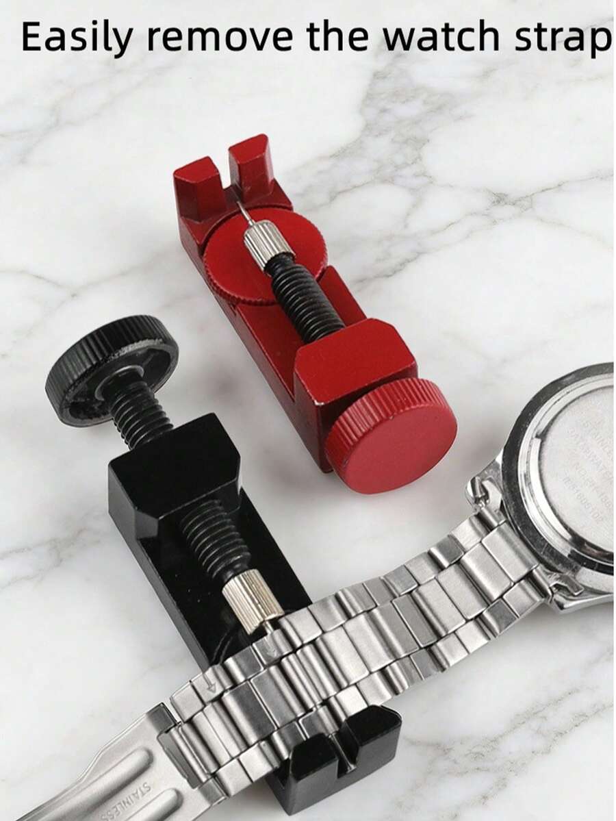 1 Set Watch Band Removal & Installation Tools - 1 Adjustable Link Pin Remover, 3 Spare Pins - For Watch Repair And Adjustment Maintenance - Suitable For Watch Enthusiasts And Professionals - Silver - View 1