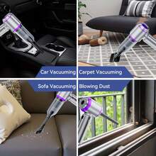 SUITU Multifunctional Cordless Mini Handheld Car Vacuum Cleaner, 11.1V 2000mAh USB Rechargeable, 3 Adjustable Suction Levels, Dual Suction & Blow Function With Multiple Attachments, Powerful Durable Vacuum For Car, Keyboard, Home & Pet Hair Cleaning - Multicolor - View 9
