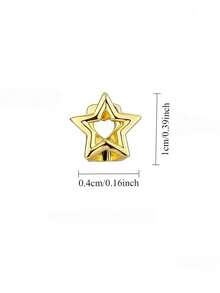 1 chiếc răng giả mạ vàng hình ngôi sao năm cánh rỗng, phong cách hip hop rap tối giản, phù hợp cho cả nam và nữ sử dụng hàng ngày. - Nhiều màu - Xem 6