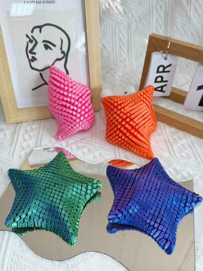 3D打印海星放松摆件 - 关节可活动，缓解焦虑，舒缓身心。灵活的关节设计，是海洋爱好者、家人和朋友的理想礼物；充满活力的粉色和蓝色款式，独特新颖，适合节日、派对和创意娱乐，多种颜色可选。