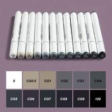 12 Grey Colors Twin Tips Marker Pen Set For School Art Supplies - 12 Cool Grey - View 8