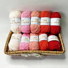 Kit de fabricación de bolsas de 10 colores (60% algodón 40% acrílico 400g/bolsa) Hilo de algodón de leche mixto, adecuado para primavera, verano, otoño e invierno DIY artesanía, decoraciones navideñas, proyectos de tejido DIY, incluye un ganchillo de 3 mm en color aleatorio - 3064-F - Ver 19