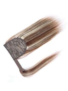 直发马尾接发 金色夹式马尾接发 日常直发 巴西 Remy 马尾 #4P613 浅灰金色混合 - S4/613 - 查看 7