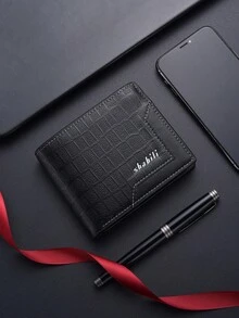 SHABILI New Retro Short Men's Wallet, Ultra-Thin Bifold Wallet, Multi-Function Card Holder, Youth Student Leather Wallet, - Black - View 10