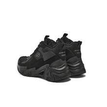Skechers Giày thể thao nữ cổ trung Mecha mùa thu/đông, giày thể thao đế dày phong cách thường ngày. - màu đen - Xem 4