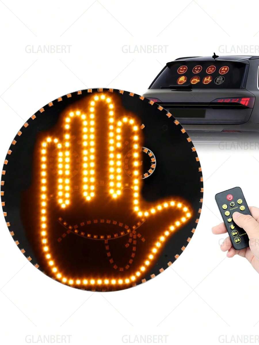 3 piezas Lámpara de gesto creativa e interesante, luz de freno LED para ventana trasera de automóvil