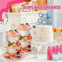 1件套金边三层心形蛋糕架，创意婚礼生日派对糖果甜点盘，下午茶点心托盘，母亲节毕业礼物 - 查看 6