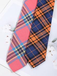 1pc Men's Fashion Casual Minimalist Striped Plaid Pattern Necktie, Suitable For Daily Commute, Party, And Banquet Matching - Multicolor - View 2