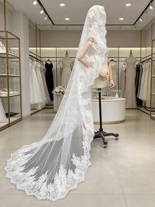 2026新款春夏曼蒂拉头巾披肩，原创设计教堂头纱婚礼头饰 - 彩色 - 查看 1