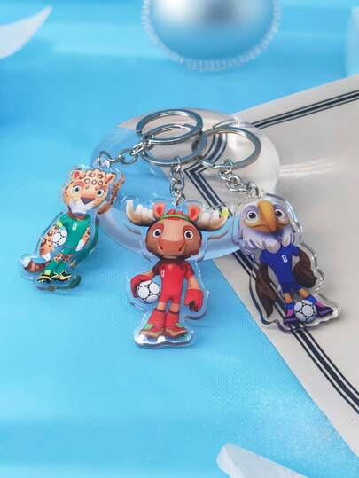 1pc 2D Flat 2026 World Cup Mepple Sayou Krachie Theme Keychain, Compact And Portable, Adds Ceremonial Atmosphere For Fans, Perfect Gift For Football Fans