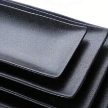 1pc New Black Carbon Fiber Rectangular Plate, 4 Size Options, Melamine Tableware, Material, Clear Carbon Fiber Texture, Minimalist Design, Versatile, Wear-Resistant, Scratch-Resistant, Impact-Resistant, Easy To Clean, Suitable For Sushi, Sashimi, Grilled Meat, Dessert, Home And Restaurant Use - Black - View 3