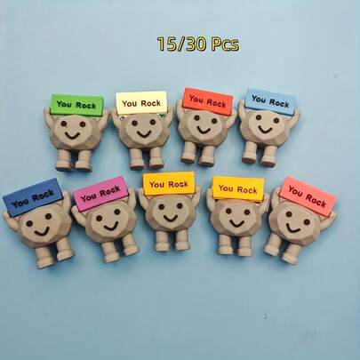 15/30pcs Random Color Stones Positive Energy Gifts, Suitable For Colleagues, Employees, Teachers, Decorative And Inspirational Birthday Presents