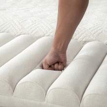 Banco de almacenamiento moderno tapizado de 65.75" de ancho con doble tapa, taburete de tela afelpada con reposabrazos enrollados, banco tipo diván con patas de madera de caucho para sala de estar, entrada, dormitorio, dormitorio universitario, color beige RR - Beige + Polar - Ver 11