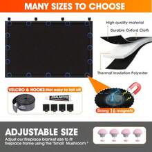 CADARA - Manta bloqueadora de chimenea para evitar la pérdida de calor durante la noche tapón de chimenea ahorra energía cubierta de chimenea negra 33 pulgadas de ancho x 29 pulgadas de alto - como en la foto - Ver 2