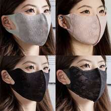 4pcs Lace Ear Hook Face Mask, Halloween & Christmas Costume Mask, New Year Gift, Thin Lace Mask, Outdoor Dust-Proof Sunscreen Mask, Summer Mask - Multicolor - View 12