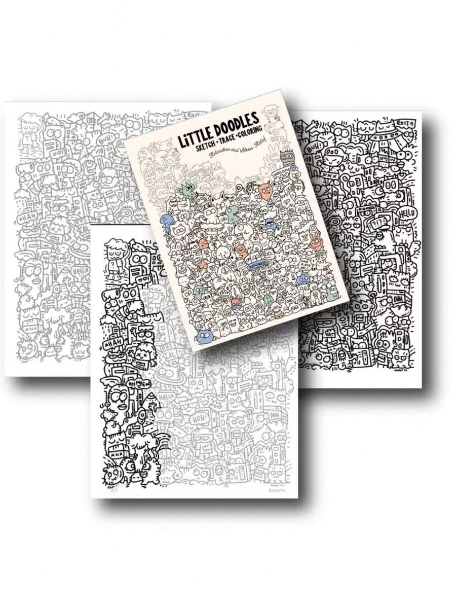 迷你图案素描本 - 素描和线条画笔记本，适合素描练习、成人绘画训练和休闲时光，可用作休闲礼物、生日或节日礼物。 - 單品-15pcs - 查看 1