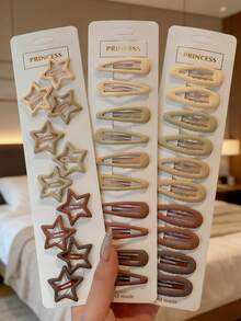 10 piezas de Clips para el cabello de niña lindos, clips para el flequillo y los lados, uso versátil para el día a día - Multicolor - Ver 1