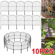 10pcs Metal Garden Fencing Fence Panel Lawn Border Edging Animal Barrier Fence - 10pcs Black - View 6