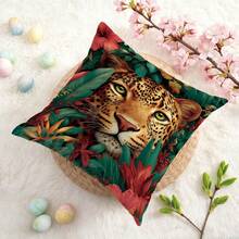 MEMNUN 1件夏季热带丛林豹纹印花抱枕套【不含枕芯】，尺寸：17.7*17.7英寸（45*45厘米）/19.69*19.69英寸（50*50厘米）/15.75*15.75英寸（40*40厘米），【单面印花】，涤纶材质，野性丛林豹纹主题抱枕套，适用于沙发、床、客厅、卧室、汽车、办公室、酒店装饰，是馈赠亲友的完美礼物，四季皆宜。 - 彩色 - 查看 6