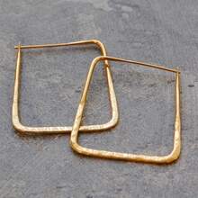 Craftsmen Easily Create Stylish Square Earrings, Suitable Daily Wear And Convenient Women To Accessorize With Anytime, Anywhere. - 金色的 - 查看 1