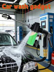 1 pieza Pistola de lavado de autos de alta presión, pistola de agua multifuncional para lavado de autos y riego de jardín, flujo potente, fácil de usar, sin necesidad de batería, boquilla - A - Ver 5