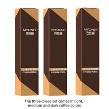 3pcs Automatic Rotating Double-Ended Triangle Eyebrow Pencils (Light/Medium/Dark Brown), Waterproof Sweat-Proof Long-Lasting No Smudge, Beginner-Friendly Eyebrow Makeup Tool - E-Rose Red - View 13