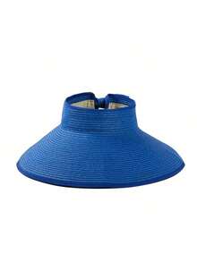 1顶女士遮阳帽/渔夫帽，镂空编织帽檐，适合日常佩戴 - 彩色 - 查看 11