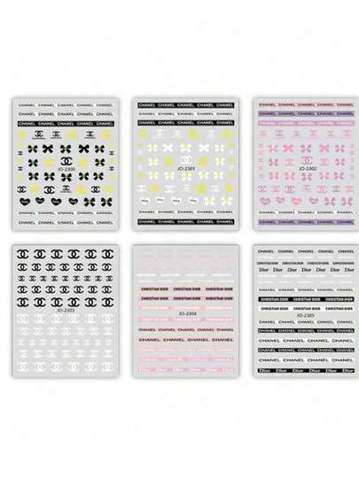 6 pegatinas de uñas con lazo, diseño minimalista de lujo estilo europeo y americano, con respaldo adhesivo para una fácil aplicación en las uñas, fuerte adhesión y no se caerán, adecuado para manicura DIY, manicura de salón y manicura en casa, forma de lazo elegante y exquisita que mejora el estilo de las uñas, adecuado para manicura diaria, fiestas, citas, bodas, vacaciones, diseño de múltiples piezas para una fácil combinación, un accesorio decorativo creativo esencial para los entusiastas del arte de uñas y los salones de manicura