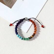 7 Chakra Energy Healing Double Layer Bracelet, Natural Stone Colorful Beaded Wrist Accessory, Yoga & Meditation Exclusive Jewelry, Couples & Best Friends Birthday Gift - Multicolor - View 6