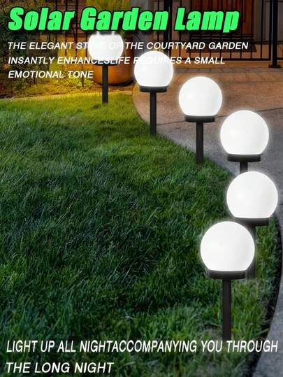 3pcs Outdoor Solar Lights, Cool White LED Solar Powered Waterproof Sphere Lights, Solar Powered Sphere Garden Lights, Solar Lawn Lights, Outdoor Sphere Garden Lights, Suitable For Garden, Lawn, Pathway, Walkway Outdoor Waterproof Solar Sphere Lights, Path Lights, Garden Lights, Garden Decor Lights; Lawn And Path Lighting, Waterproof, (White Light)
