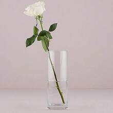 Clear Glass Cylinder Vase For Floral Arrangements 9.5 Inch Tall - 1 - View 3