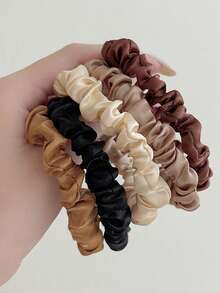 100个/包 女士基础款高弹力发圈，时尚简约加厚发带，韩版黑色发圈 - A - 查看 7