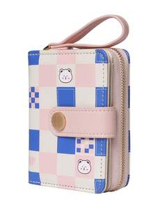 BATSIOE Cute Kitty Wallet, Fresh Japanese Style Women/Girl Short Zipper Purse, Textured Student Card Holder - Pink - View 3