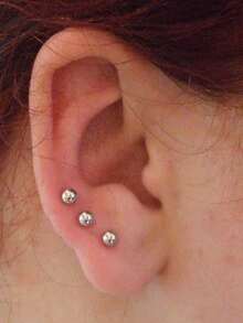 Fake Piercings Fake Face Piercing Fake Lip Stud Fake Nose Stud Stick On Fake Bridge Eyebrow Piercing Fake Eyebrow Ring Fake Piercing Balls Face Gems Hair Gems Hair Jewels Face Jewels Eye Jewels Stick On Hair Gems Sticky Hair Rhinestones Face Rhinestones For Prom Halloween Music Festival - Sticker - View 4