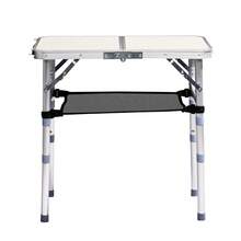 Outdoor Folding Camping Table, 2ft Portable Pinic Table With 3 Adjustable Height, Small Aluminum Foldable Lightweight Patio Side Table With Carry Handle For Outdoor Indoor Hiking Camp BBQ Beach, White - 白色 - 查看 8
