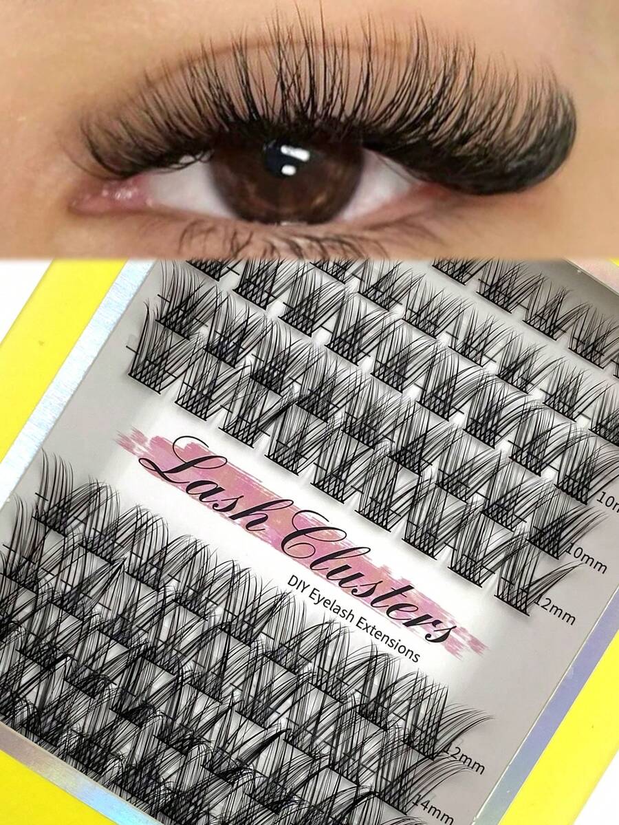 90pcs Lash Clusters DIY Lash Extension CC Curling Natural Volume Individual Lash Clusters For DIY Eyelash Extensions - Reusable, Lightweight, And Easy To Apply - CC - View 1