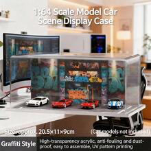 1:64 Scale Garage Miniature Scene Model, Acrylic Dust-Proof Display Case For DIY Assembly Parking Lot (Excluding Car Models) - متعدد الألوان - مشاهدة 6
