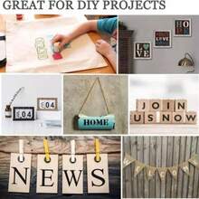 Bộ 7 khuôn vẽ chữ cái và số, kích thước 2*12 inch, có thể tái sử dụng, bao gồm 26 chữ cái tiếng Anh và 10 chữ số, thích hợp cho sổ lưu niệm, sinh nhật, đám cưới, đồ thủ công DIY. - Bộ - Xem 5