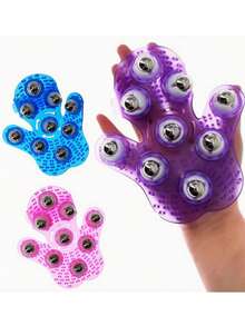1pc Massage Glove With Roller Balls For Massaging Neck, Back, Shoulder, Buttocks, And Face - Multicolor - View 1