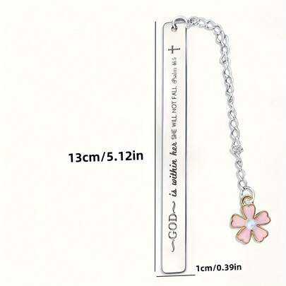 God Is Within Her Book Mark | Beautiful Stainless Steel Cross Charm For Daily Reading Back-To-School Prize & Student Gift Desk Calm Supplies Set For Office/Campus, Perfect Gift For Students (Back-To-School/Birthday)