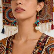 1 Pair Handmade Beaded Imitation Deep Sea Shell Blue Vacation Earrings - Multicolor - View 11