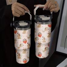 1pc/5pcs 30oz Stainless Steel Cupwith Cupid Dog Design, Suitable For National Pet Day, Mother's Day, Valentine's Day, Theme Parties, Birthdays And Other Holidays. This Cup Features A Cupid Dog Pattern, Providing Both Thermal Insulation And Fashionable Practicality To Easily Meet Your Daily Hydration Needs. - Multicolor - View 6