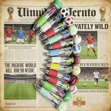 FIFA 1pc 2026 World Cup Sports Shaped 4-Color Ballpoint Pen, Student Planner Pen, Portable Memo Pen (Random) - Multicolor - View 6