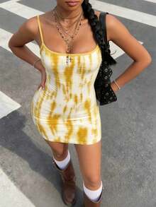LOVE JOYY 女士夏季休闲时尚沙滩度假风吊带迷你连衣裙，修身短款连衣裙 - 彩色 - 查看 7